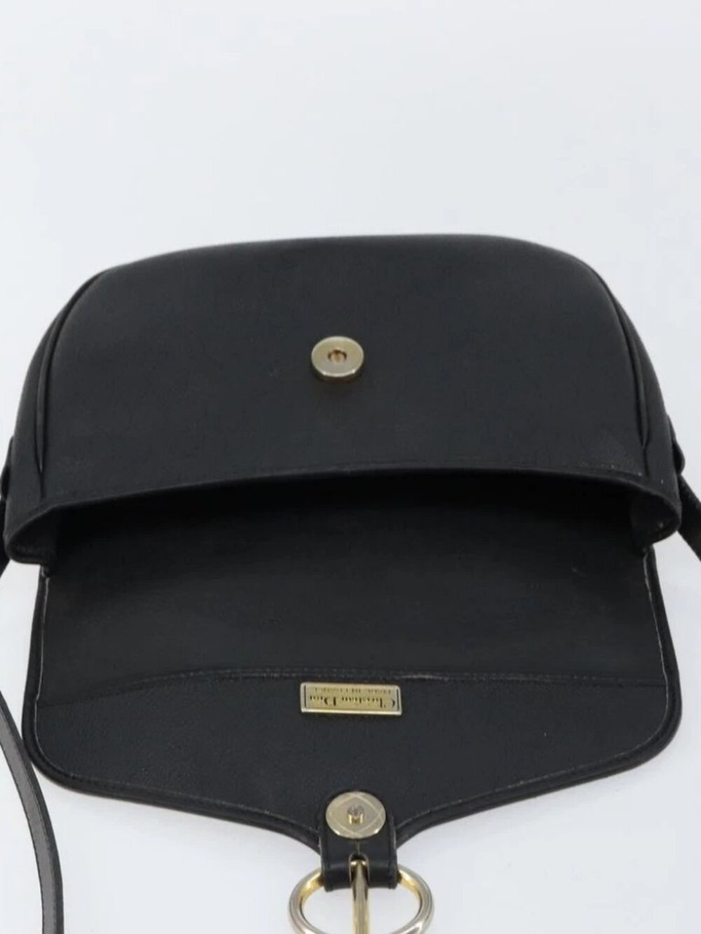 Christian Dior Honeycomb Canvas Shoulder Bag PVC Black Gold - Picture 14 of 16